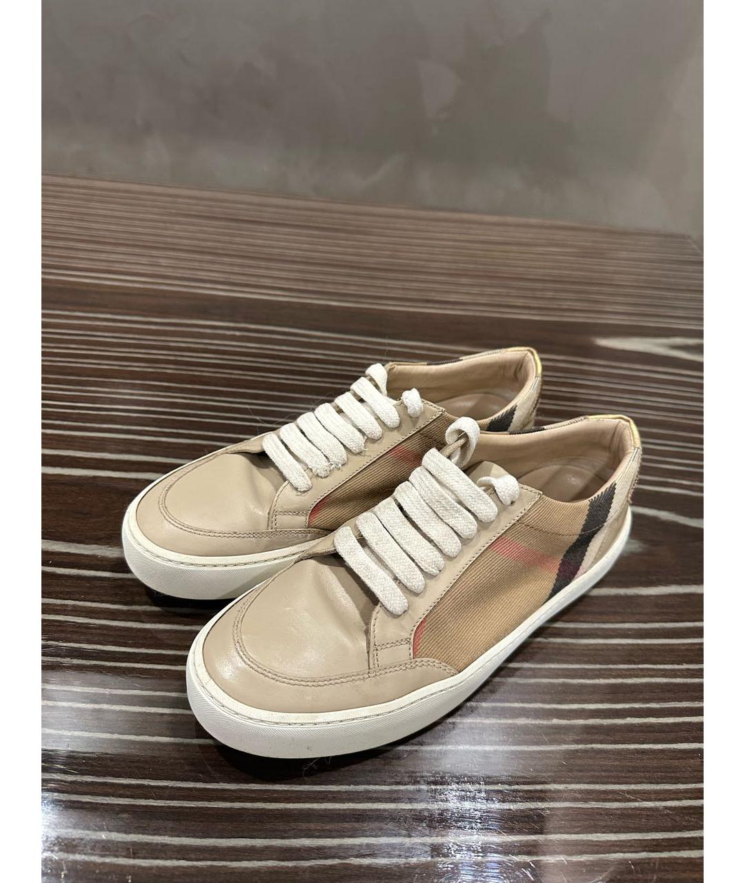 Burberry salmond leather and fabric sneakers best sale