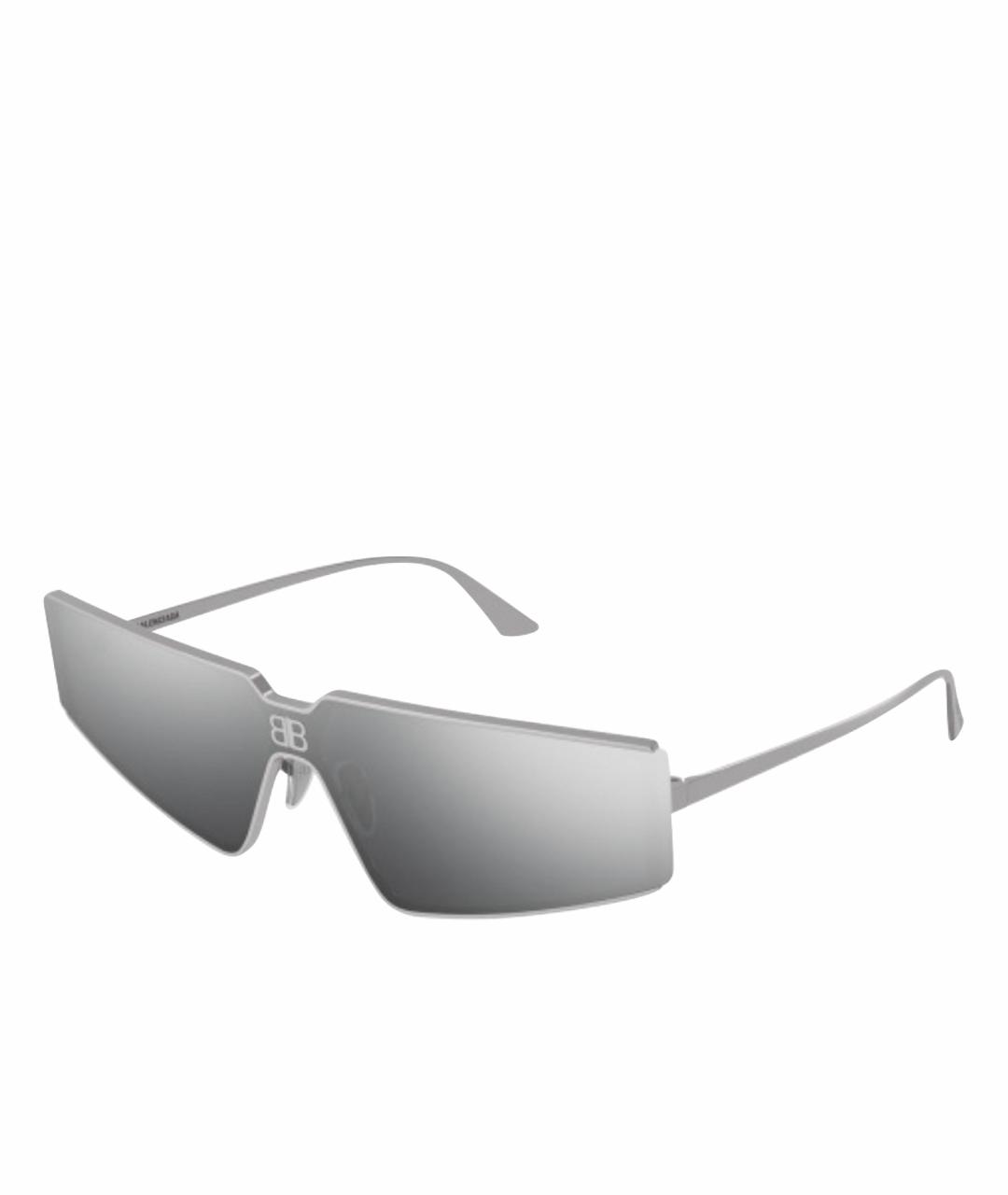 BALENCIAGA Серебряные металлические солнцезащитные очки, фото 1