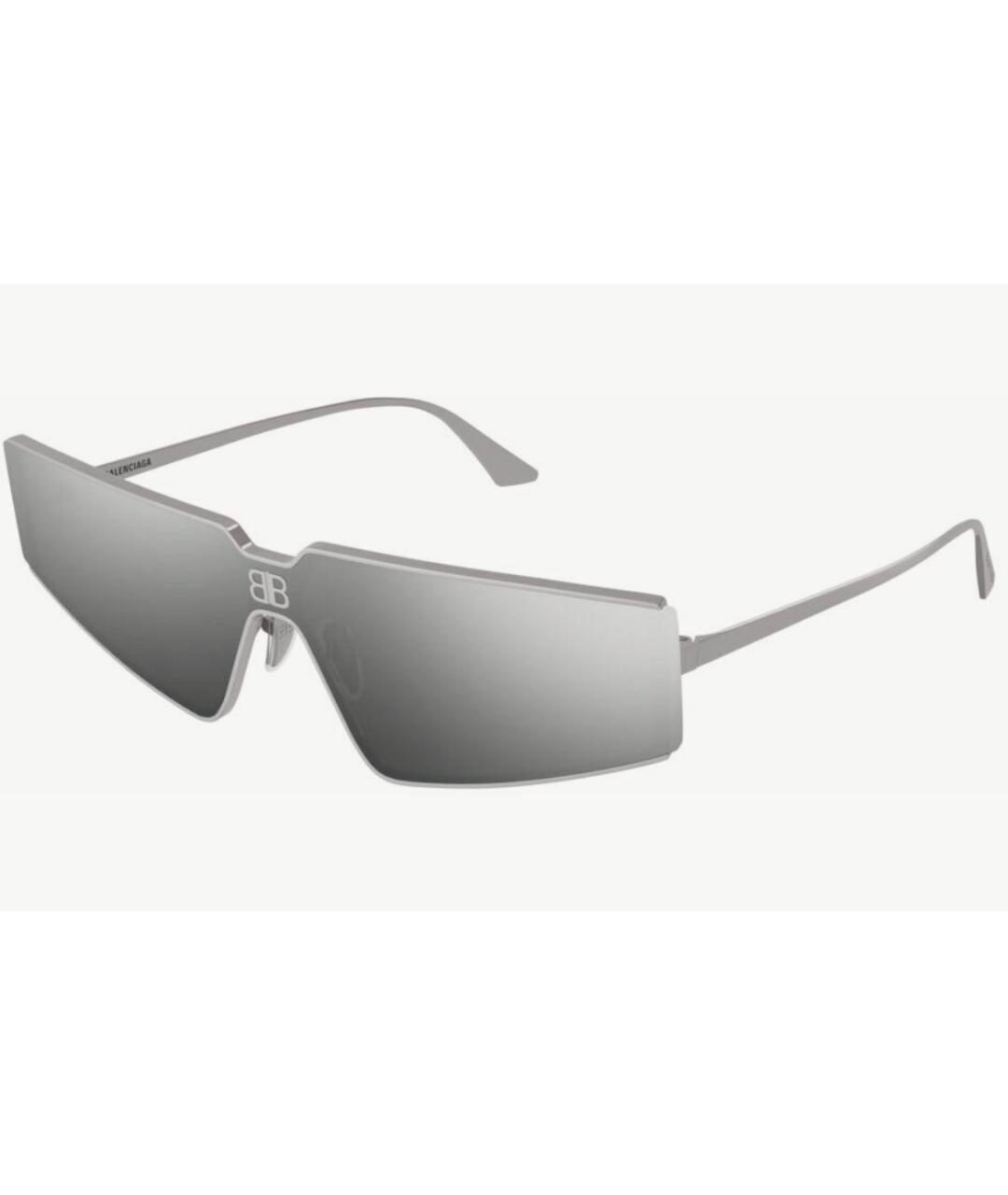 BALENCIAGA Серебряные металлические солнцезащитные очки, фото 2