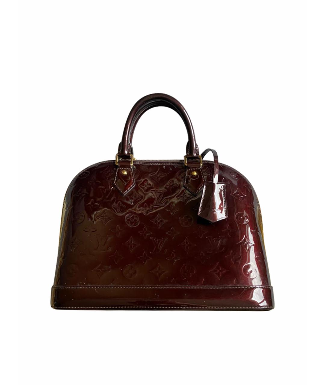 LOUIS VUITTON PRE-OWNED Бордовая сумка с короткими ручками из лакированной кожи, фото 1