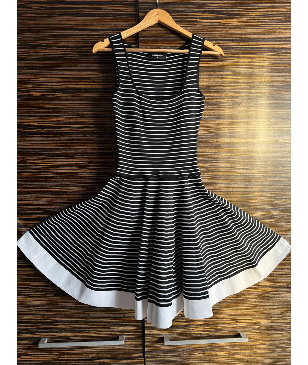 DSQUARED2 Черное полиэстеровое платье, фото 8