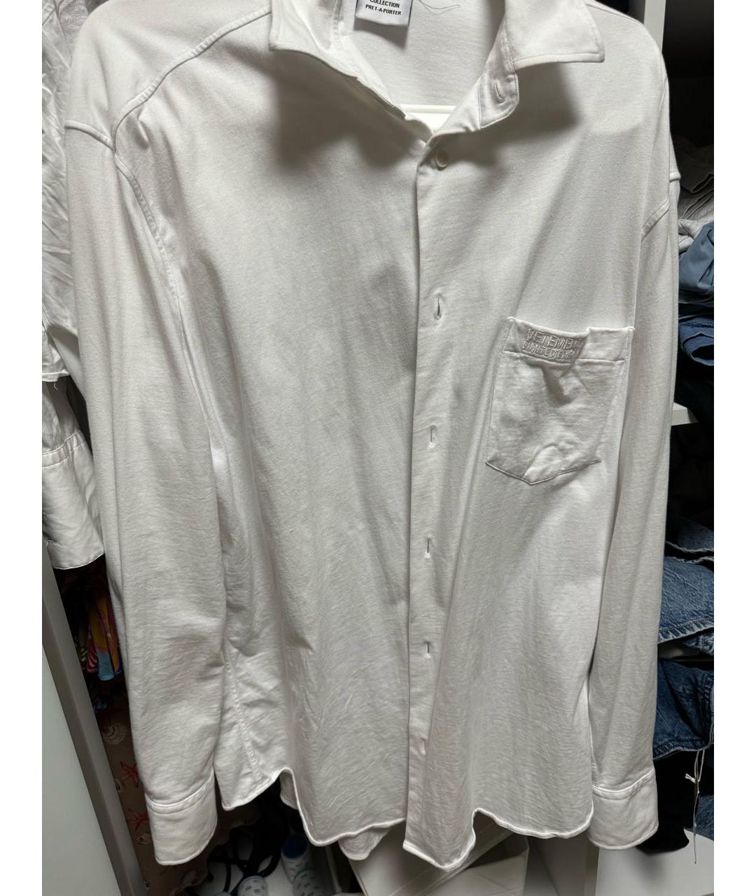 VETEMENTS Белая хлопковая рубашка, фото 3