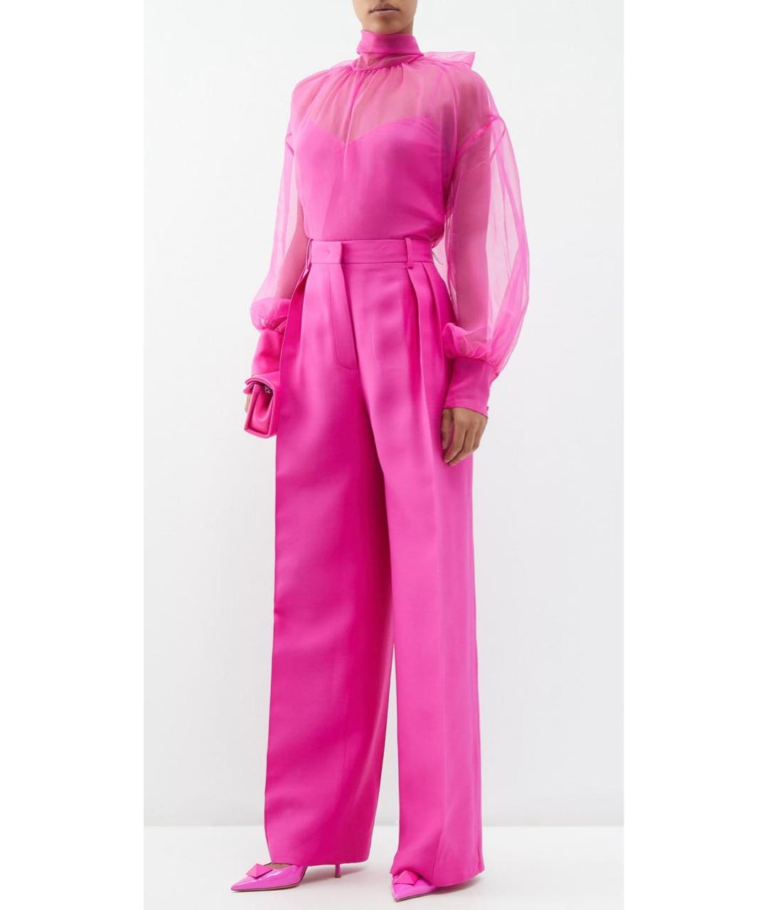 VALENTINO Розовая шелковая блузы, фото 3