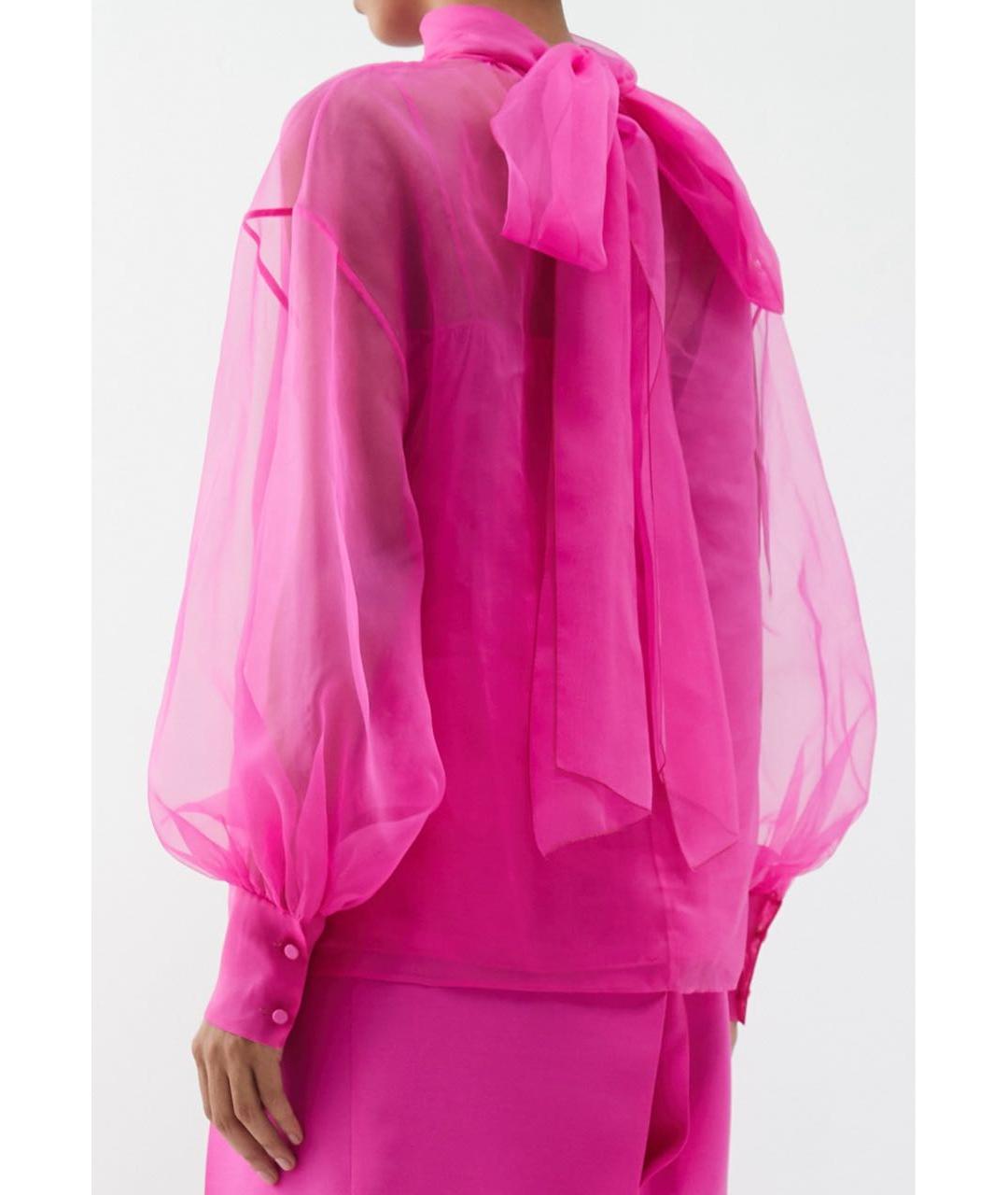 VALENTINO Розовая шелковая блузы, фото 4