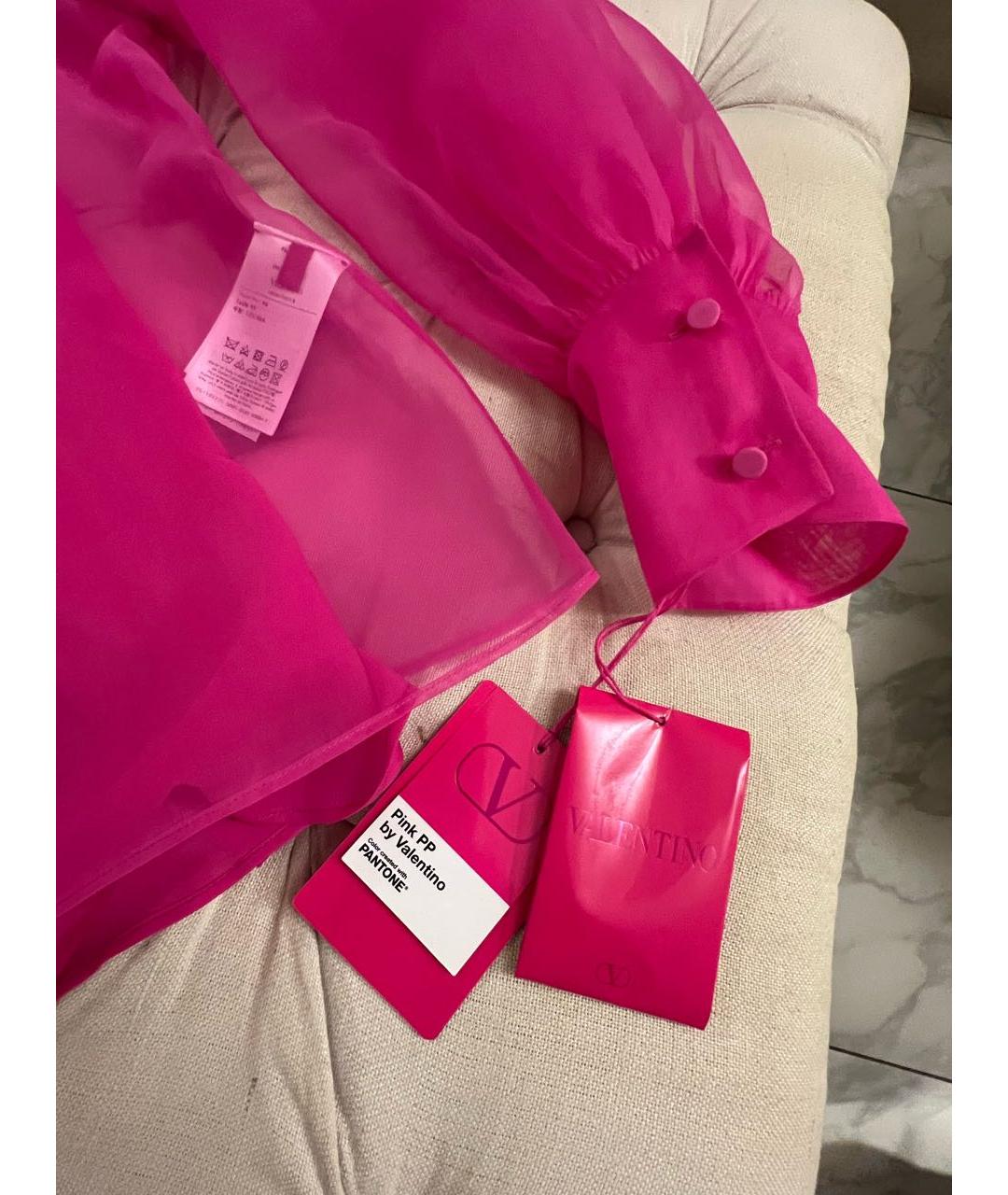 VALENTINO Розовая шелковая блузы, фото 6