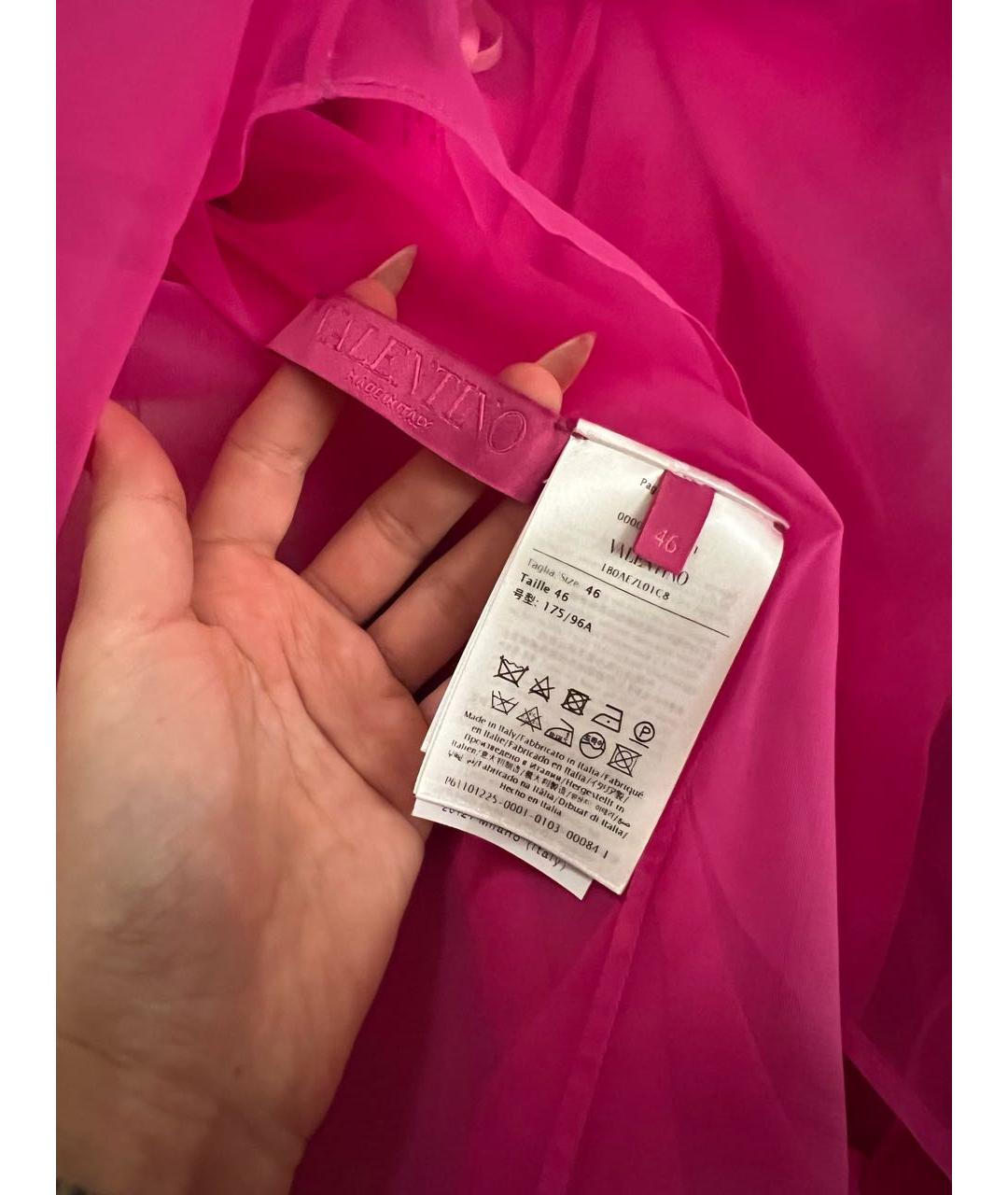 VALENTINO Розовая шелковая блузы, фото 7