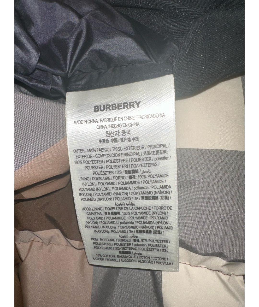 BURBERRY Коричневый полиэстеровый пуховик, фото 3