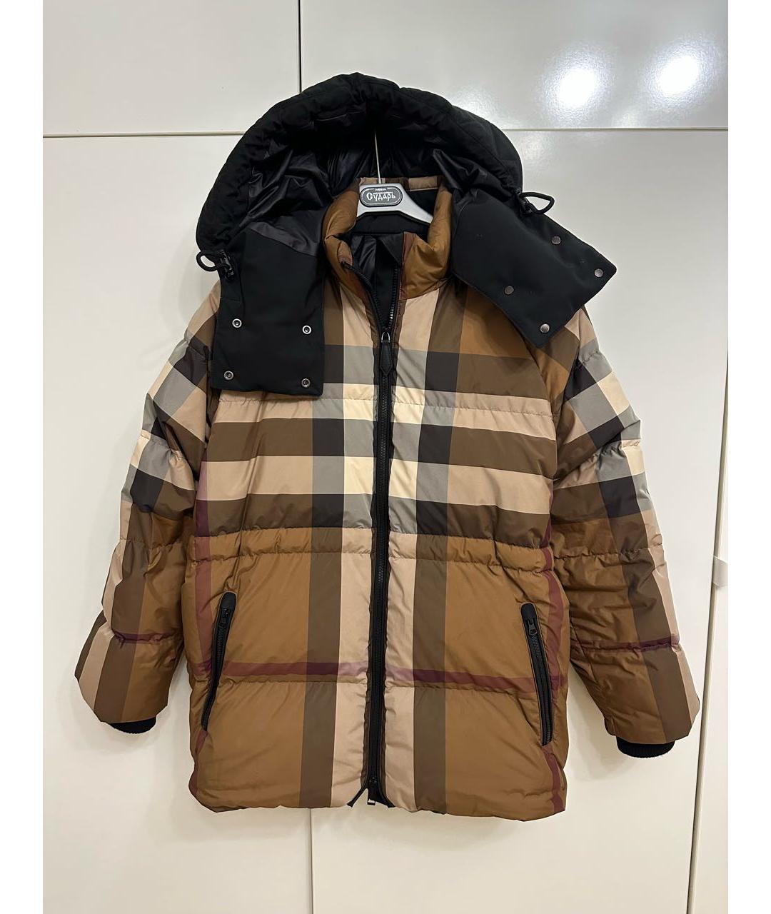 BURBERRY Коричневый полиэстеровый пуховик, фото 4