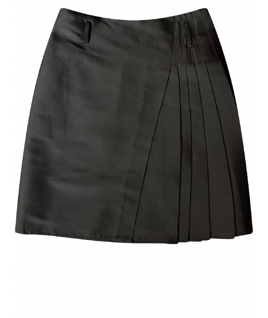 BALENCIAGA Черная шелковая юбка миди, фото 1