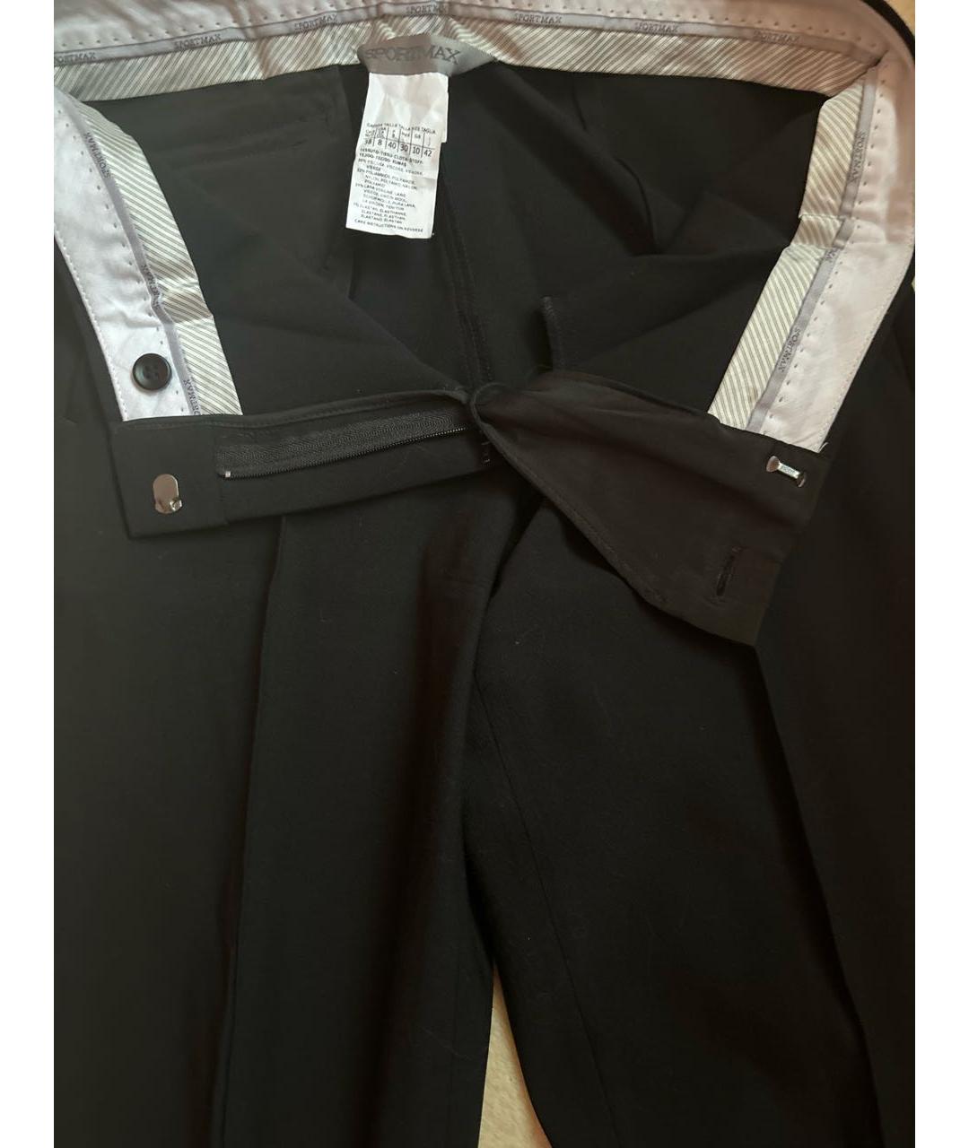 SPORTMAX Черные прямые брюки, фото 4