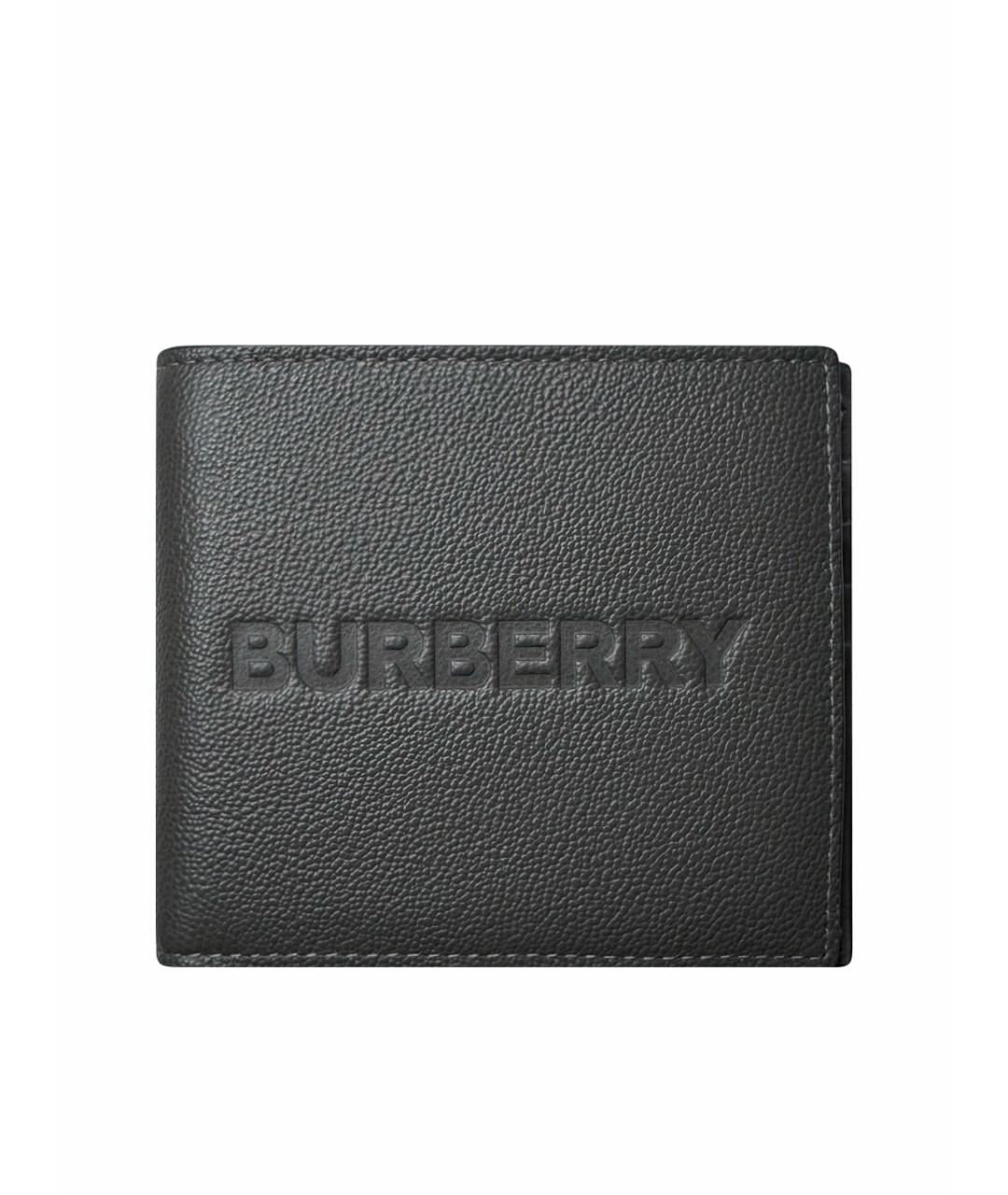 BURBERRY Серый кожаный кошелек, фото 1