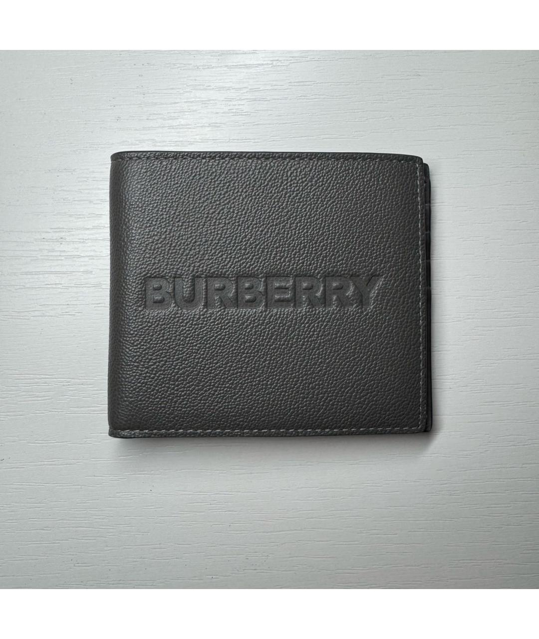 BURBERRY Серый кожаный кошелек, фото 7