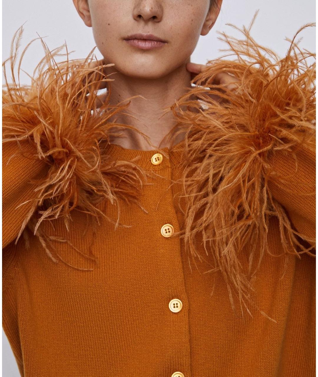 12 STOREEZ Оранжевый шерстяной кардиган, фото 3