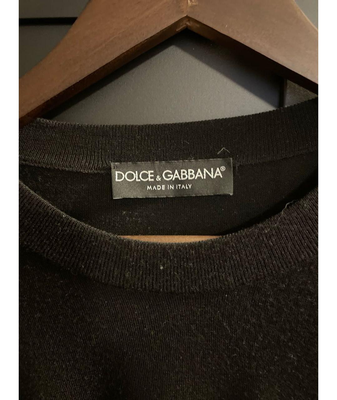 DOLCE&GABBANA Черный хлопковый джемпер / свитер, фото 3