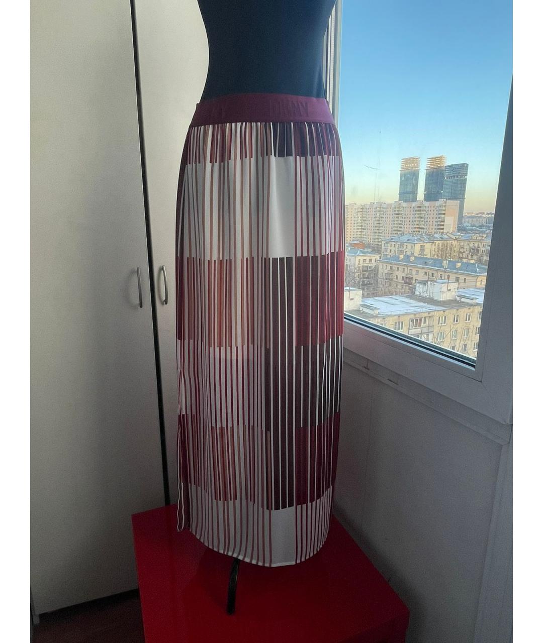 DKNY Бордовая полиэстеровая юбка макси, фото 2