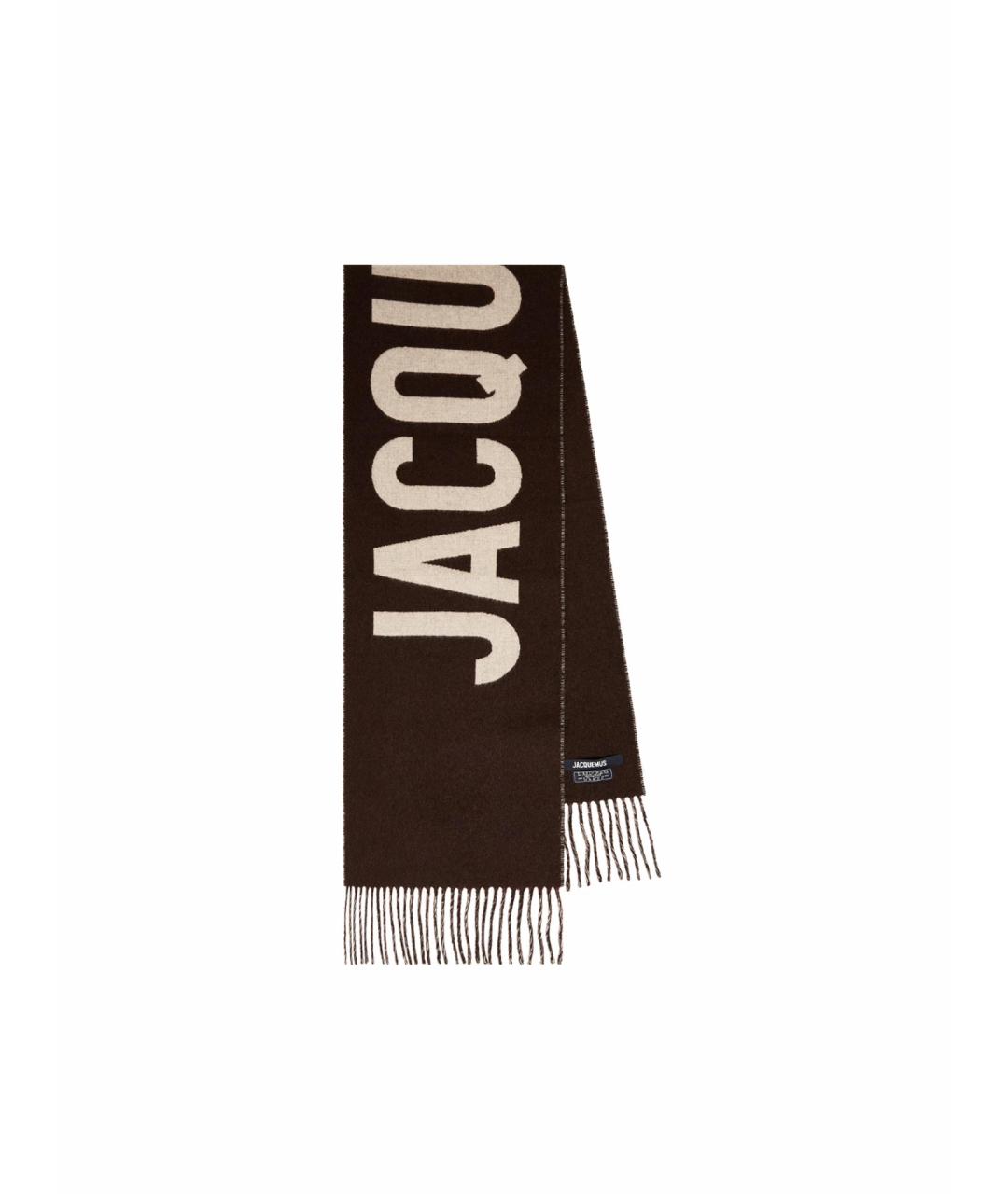 JACQUEMUS Коричневый шерстяной шарф, фото 1