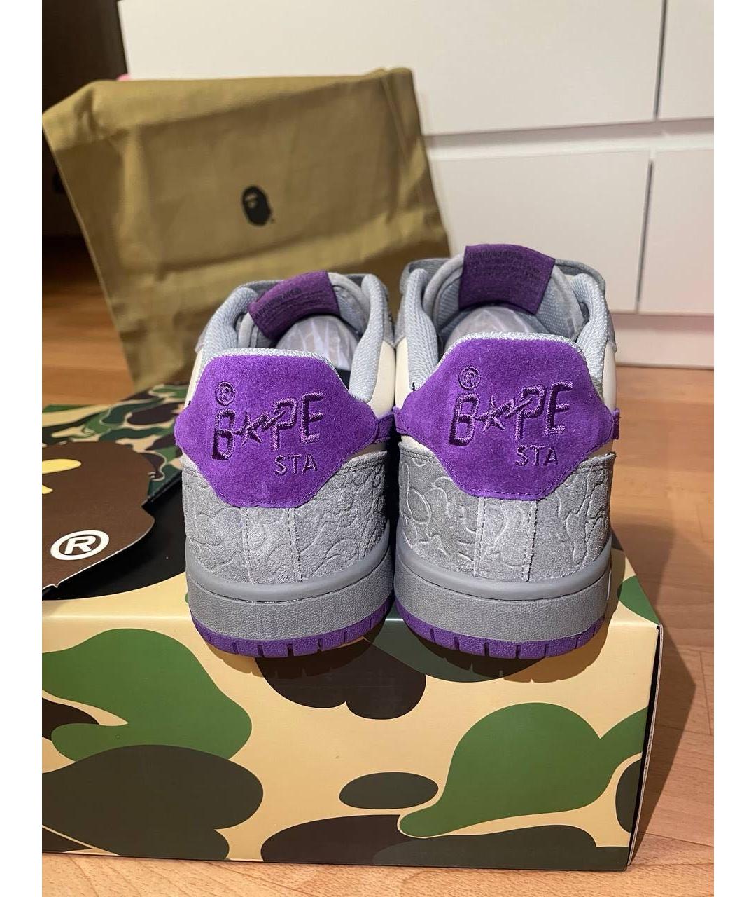 A BATHING APE Фиолетовые замшевые низкие кроссовки / кеды, фото 4
