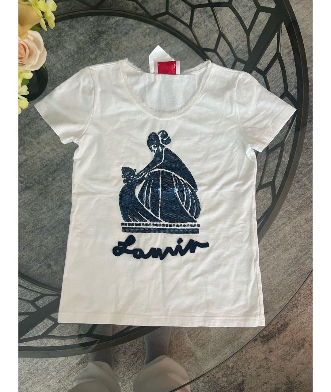 LANVIN ENFANT Белый хлопковый детская футболка / топ, фото 5