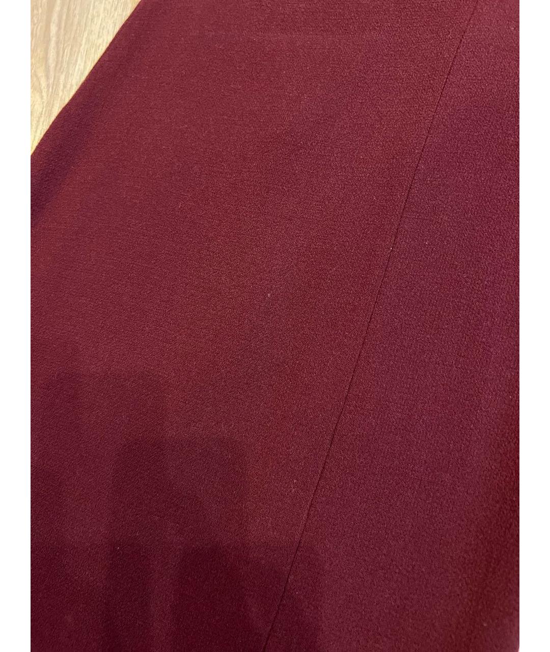 JO NO FUI Бордовая шерстяная юбка миди, фото 3