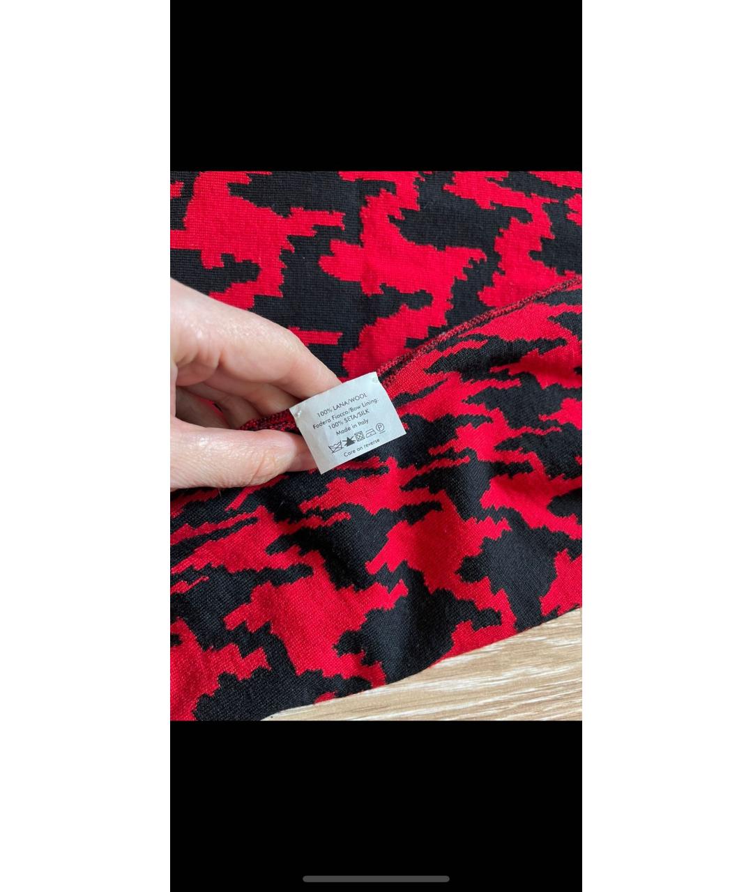ALEXANDER MCQUEEN Красное шерстяное коктейльное платье, фото 4