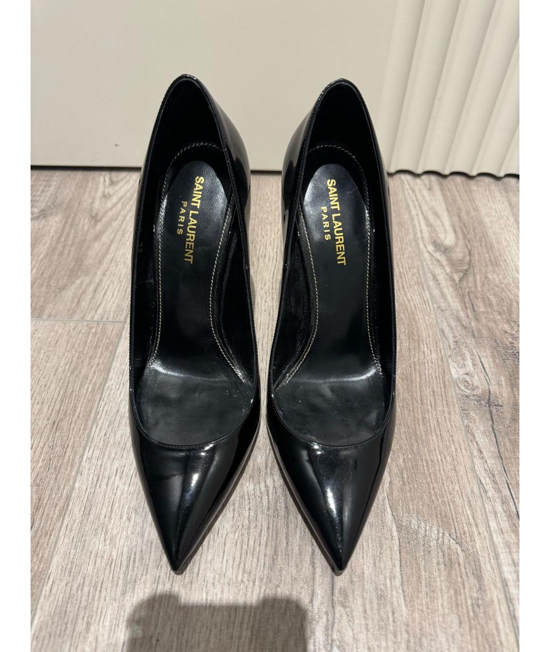 SAINT LAURENT Черные туфли из лакированной кожи, фото 3