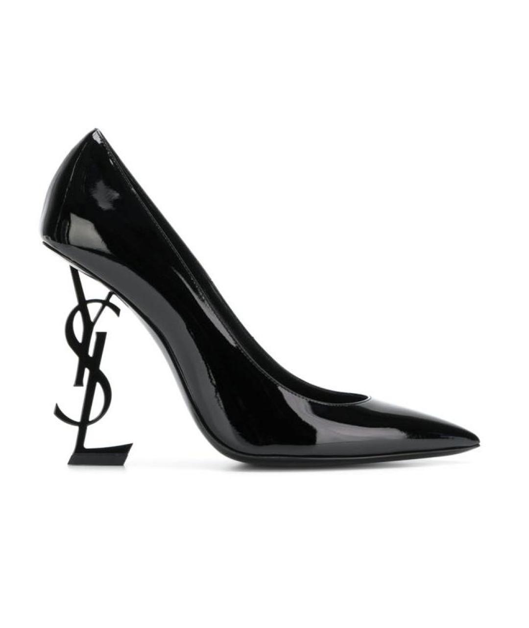 SAINT LAURENT Черные туфли из лакированной кожи, фото 9