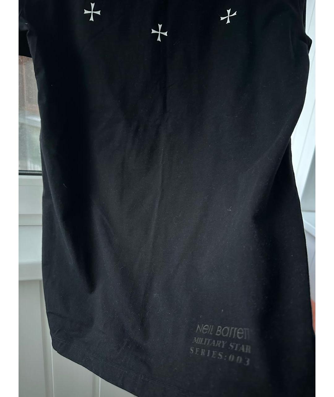 NEIL BARRETT Черная хлопко-эластановая футболка, фото 8