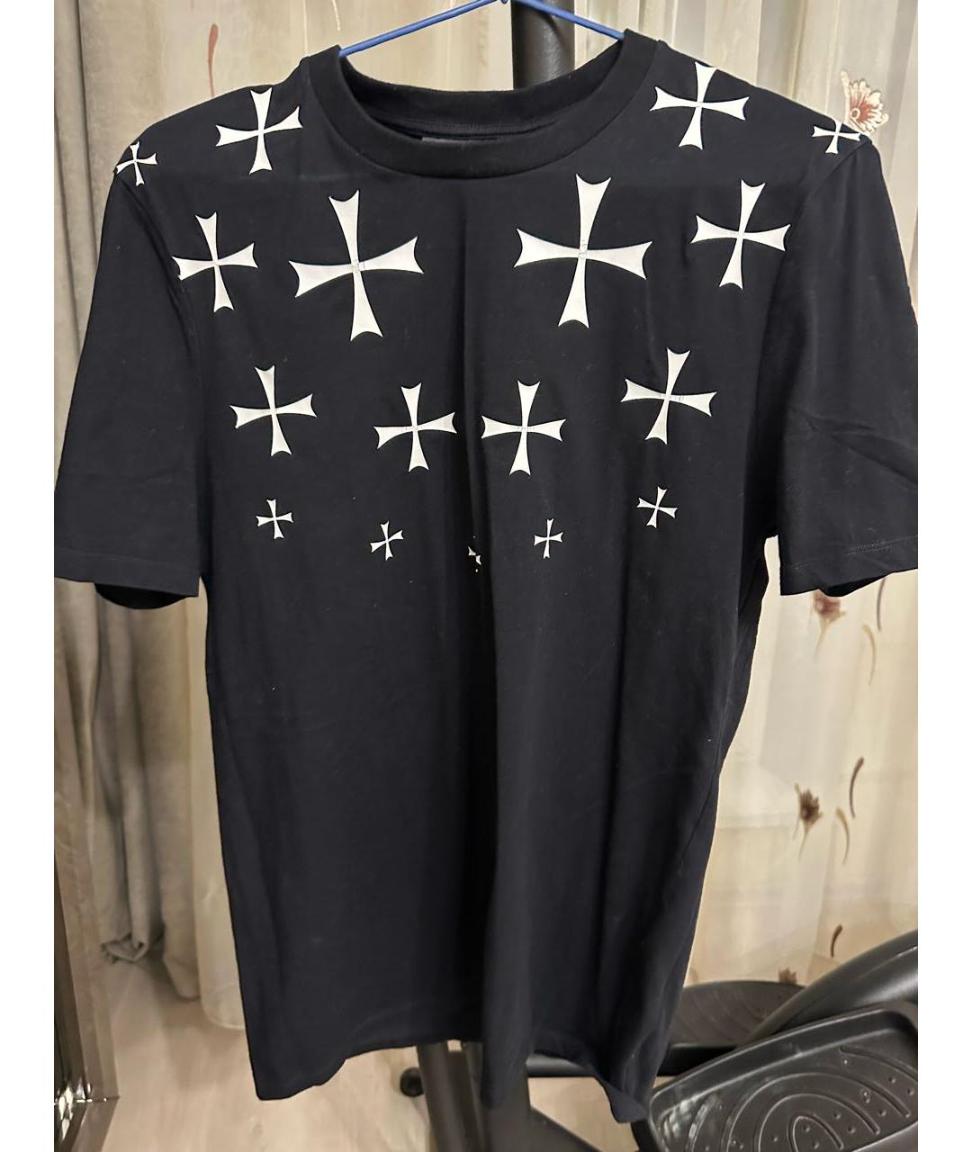 NEIL BARRETT Черная хлопко-эластановая футболка, фото 3