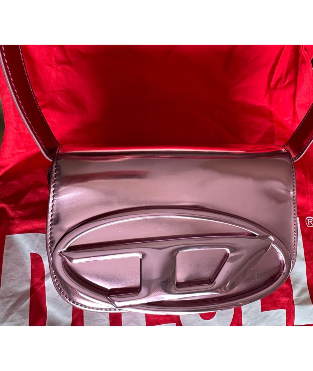 DIESEL Розовая кожаная сумка через плечо, фото 6