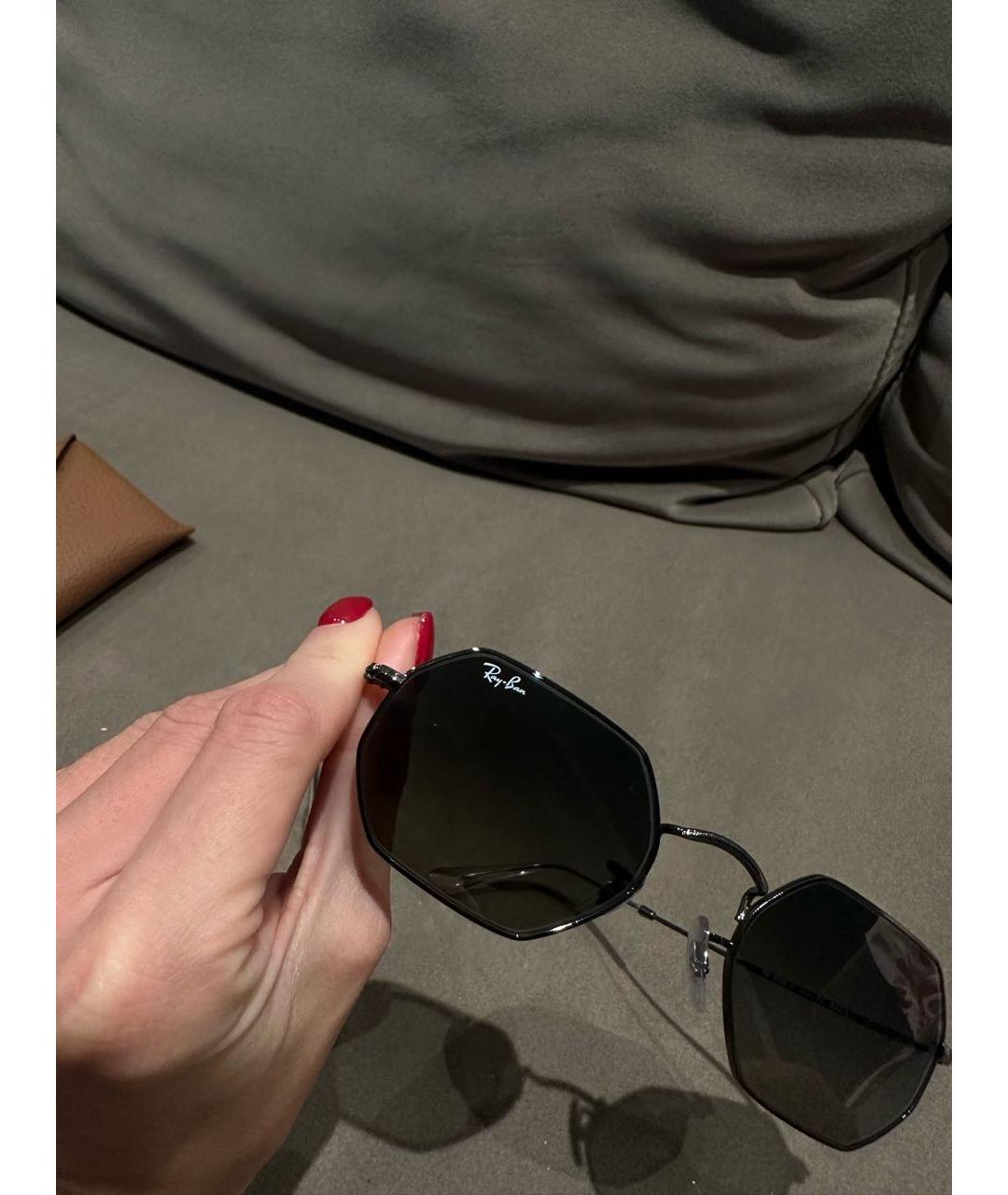 RAY BAN Антрацитовые металлические солнцезащитные очки, фото 3