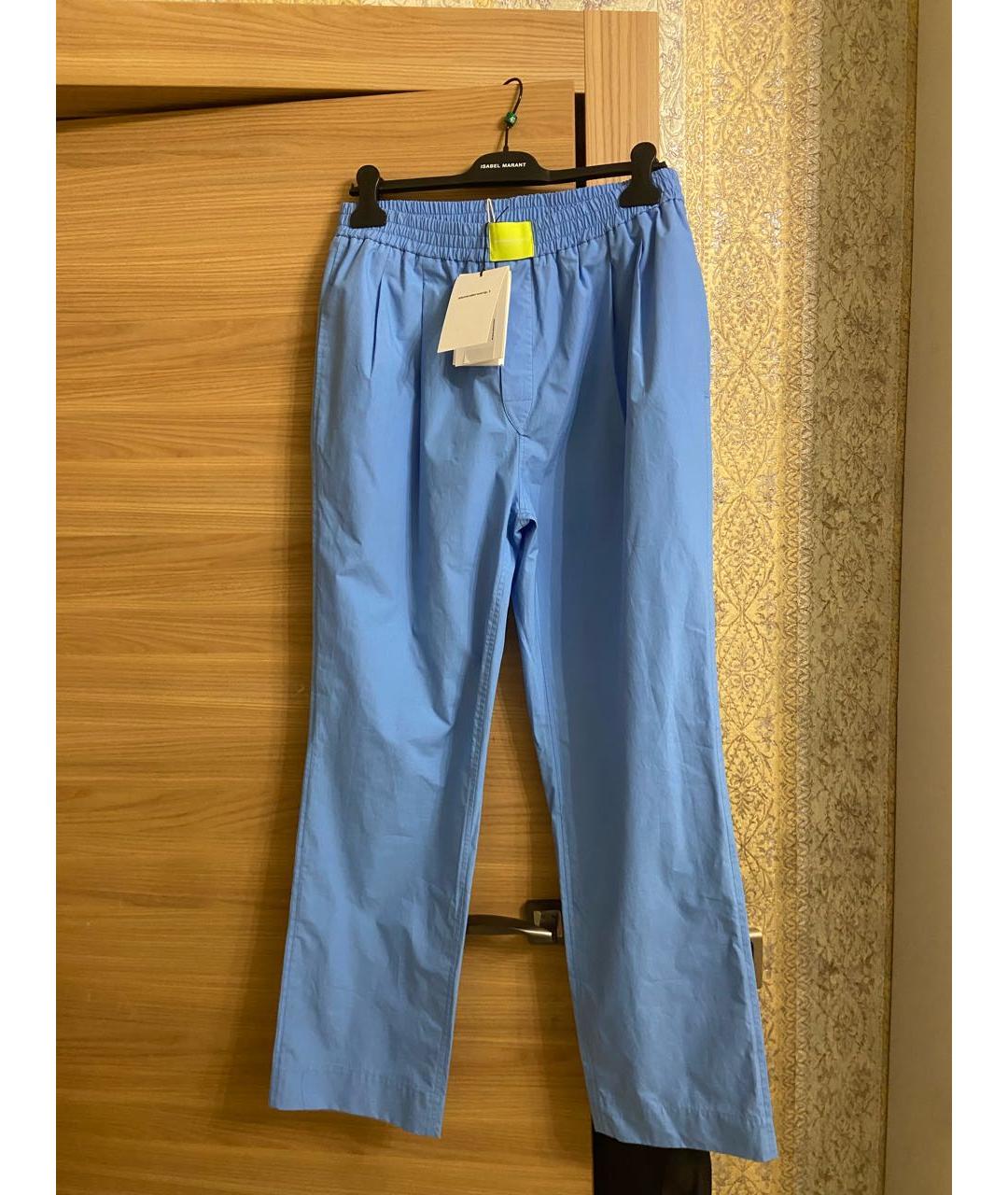 T BY ALEXANDER WANG Голубые хлопковые брюки широкие, фото 2