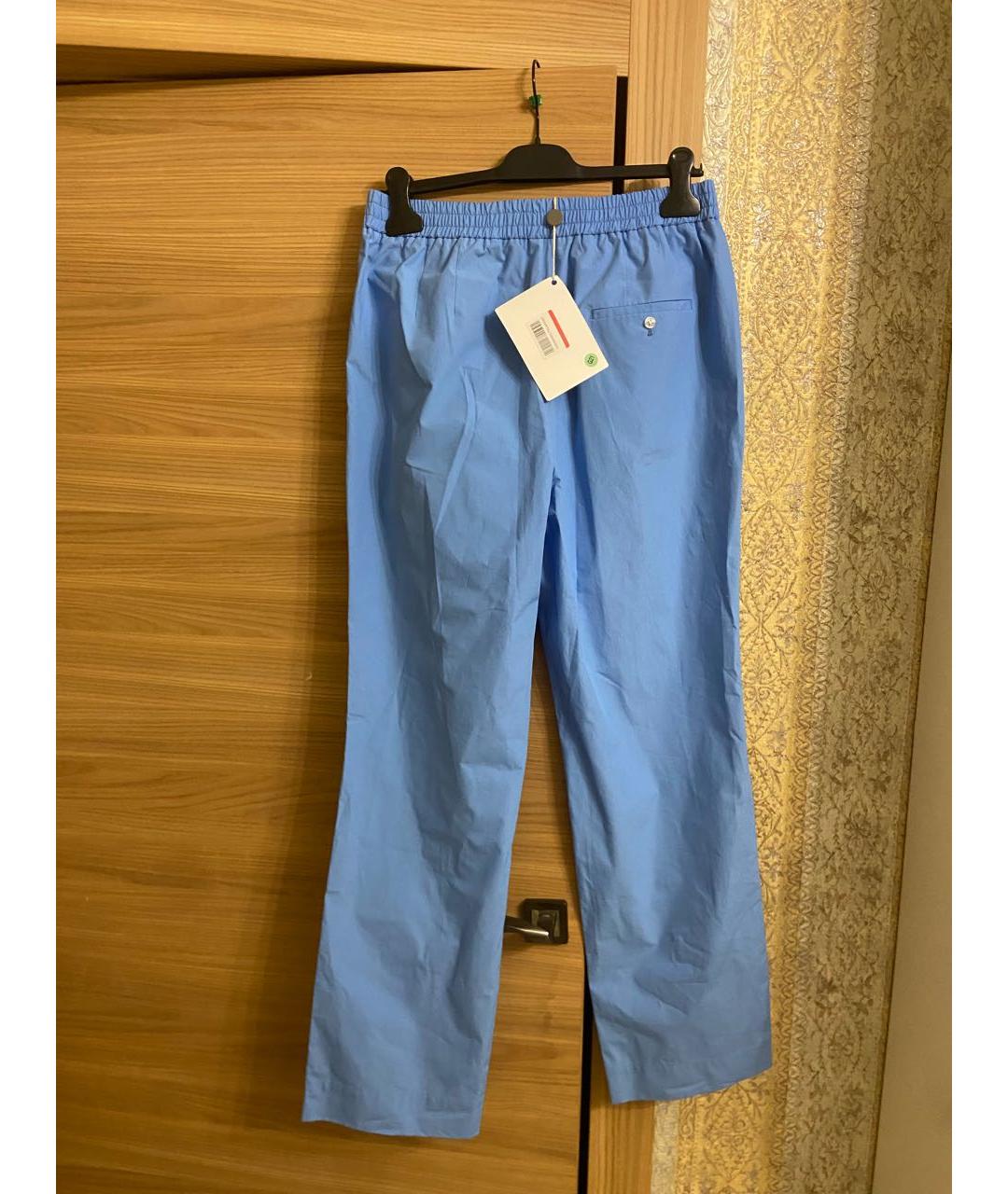 T BY ALEXANDER WANG Голубые хлопковые брюки широкие, фото 4