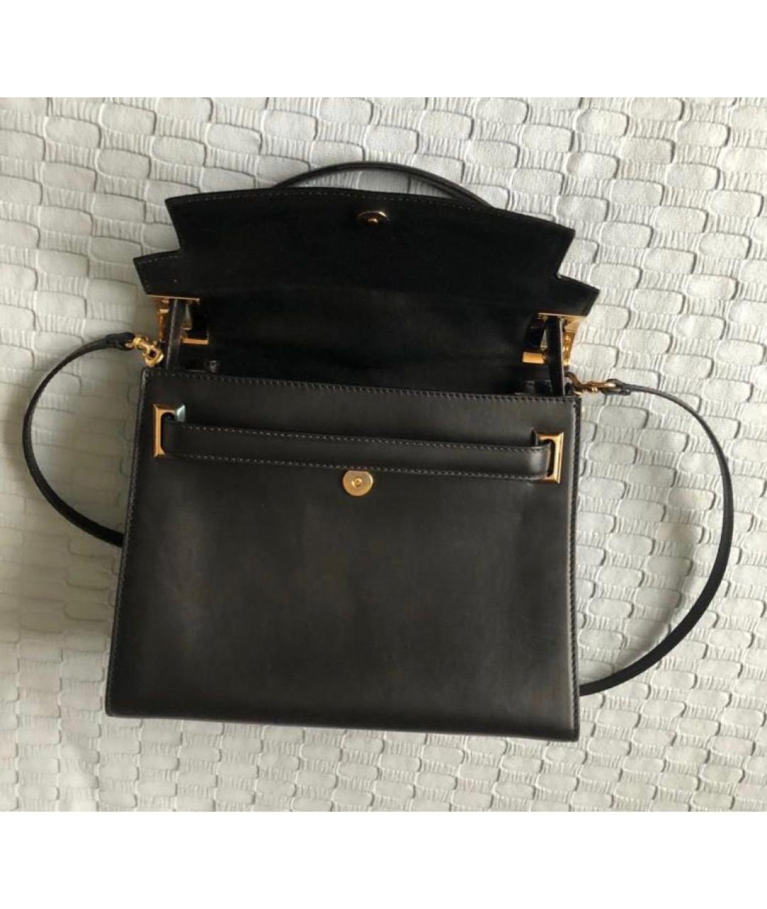 VALENTINO Черная кожаная сумка через плечо, фото 3