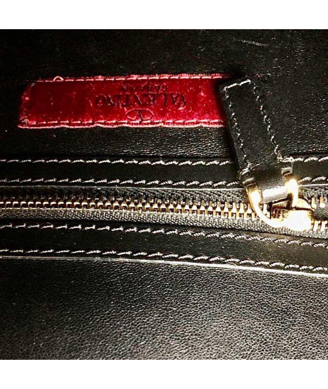 VALENTINO Черная кожаная сумка через плечо, фото 4