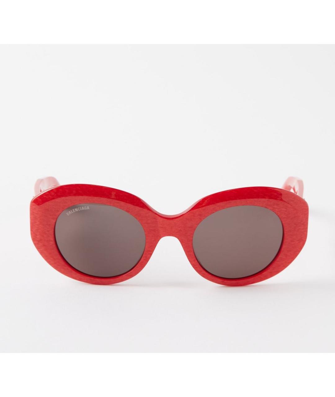 BALENCIAGA Красные пластиковые солнцезащитные очки, фото 9