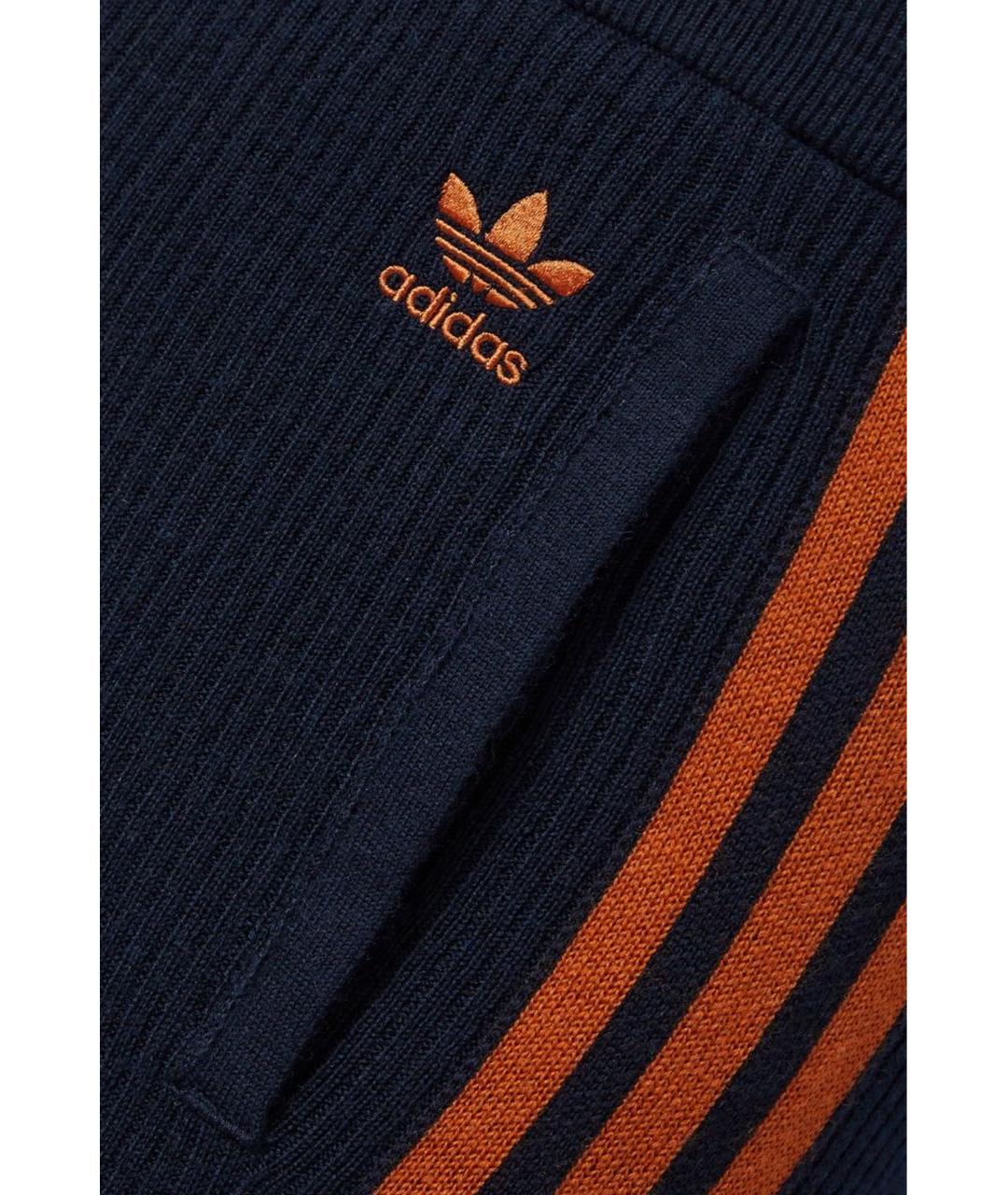 ADIDAS Темно-синие шерстяные прямые брюки, фото 3