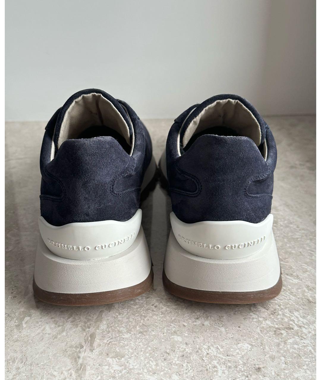BRUNELLO CUCINELLI Темно-синие замшевые кроссовки, фото 4