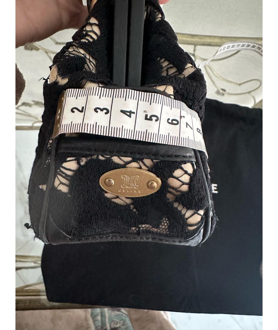 CELINE PRE-OWNED Черная тканевая сумка с короткими ручками, фото 6