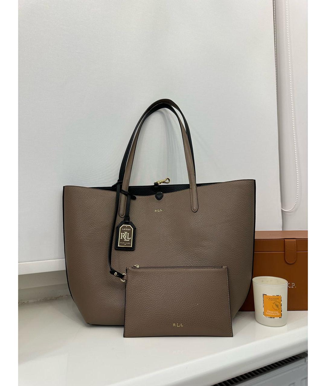 RALPH LAUREN Кожаная сумка тоут, фото 9