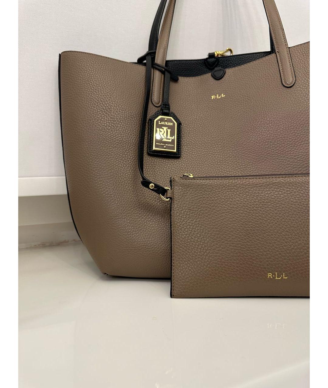 RALPH LAUREN Кожаная сумка тоут, фото 5