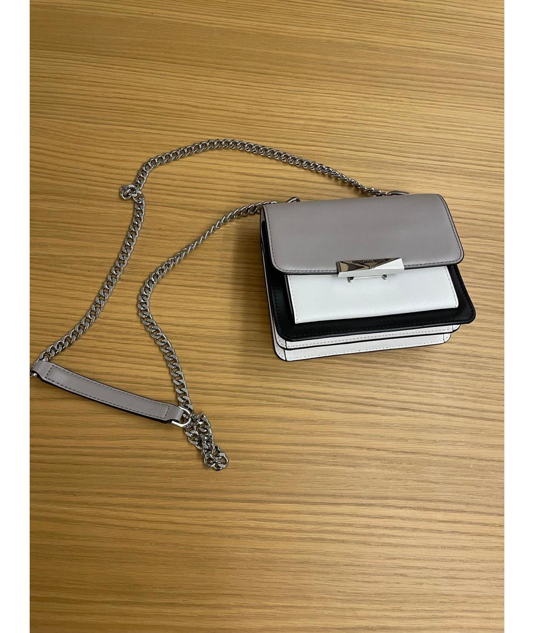 MICHAEL KORS Серая кожаная сумка через плечо, фото 4