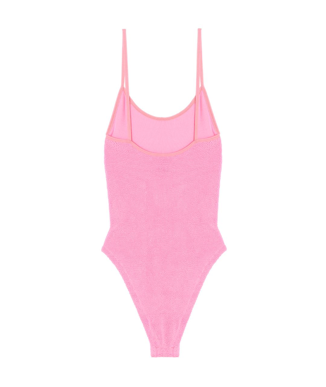 HUNZA G Розовый полиамидовый купальник, фото 2