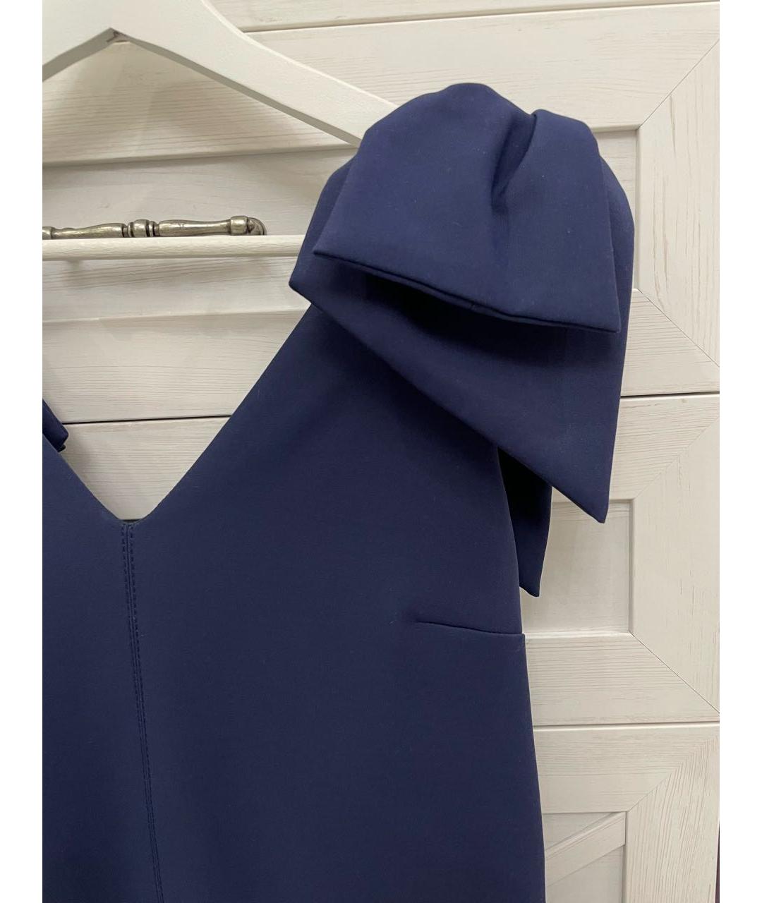 MSGM Темно-синее хлопковое вечернее платье, фото 4