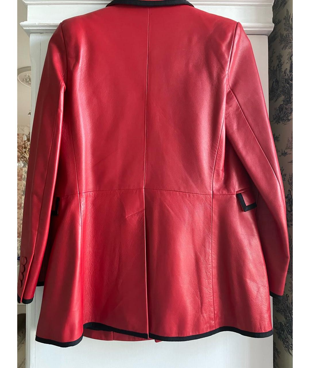 SAINT LAURENT Красный кожаный жакет/пиджак, фото 2