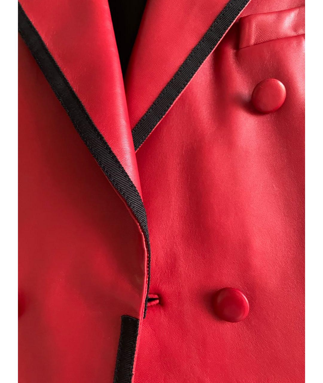 SAINT LAURENT Красный кожаный жакет/пиджак, фото 5
