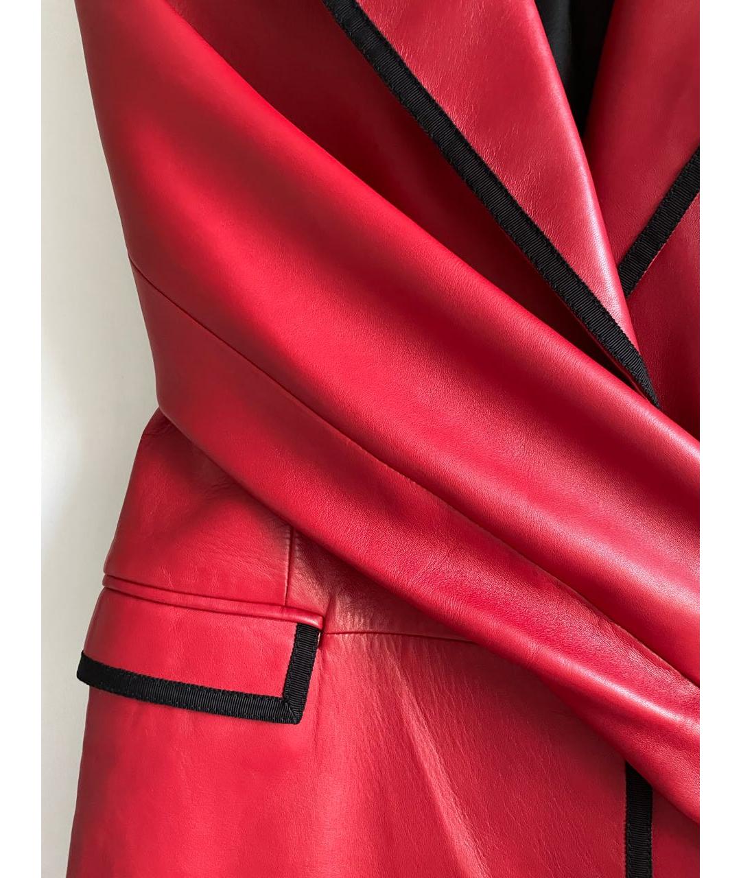 SAINT LAURENT Красный кожаный жакет/пиджак, фото 6