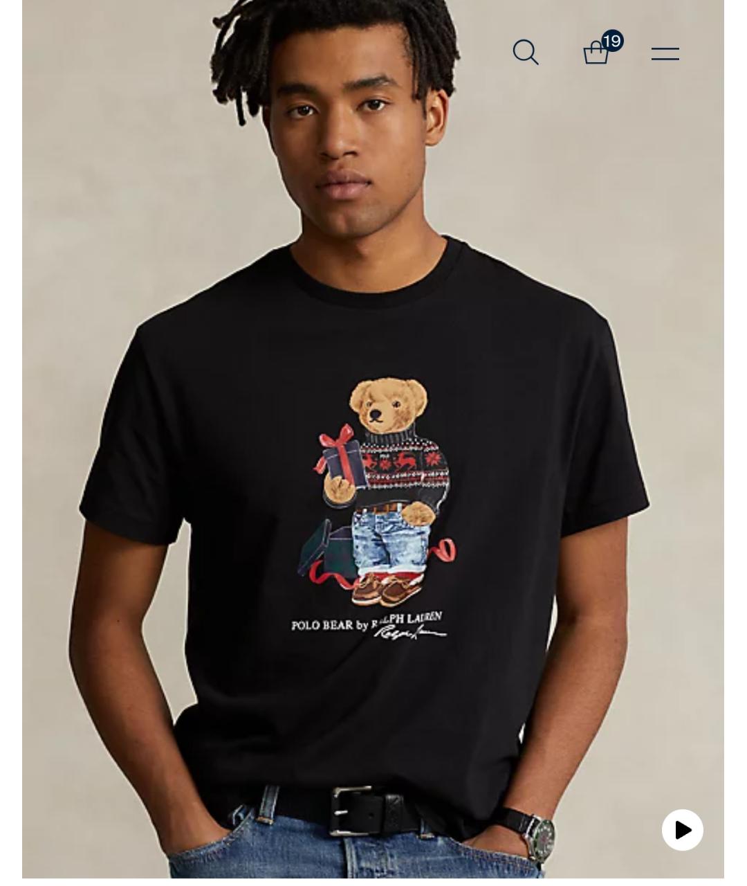 POLO RALPH LAUREN Черная хлопковая футболка, фото 7