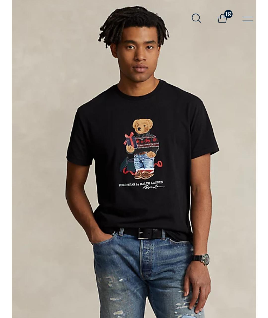 POLO RALPH LAUREN Черная хлопковая футболка, фото 6