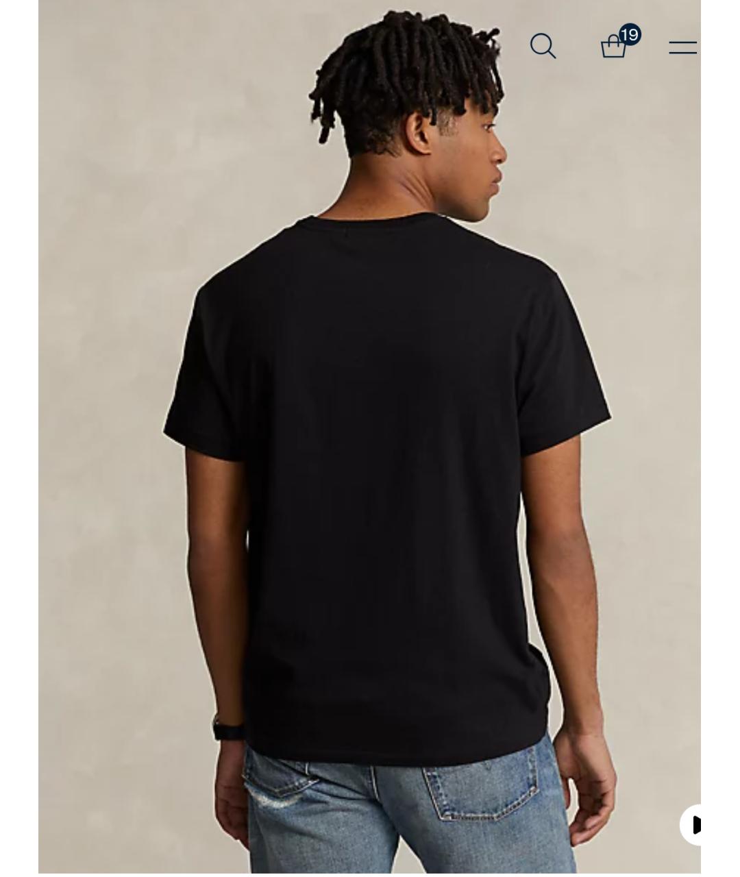 POLO RALPH LAUREN Черная хлопковая футболка, фото 2