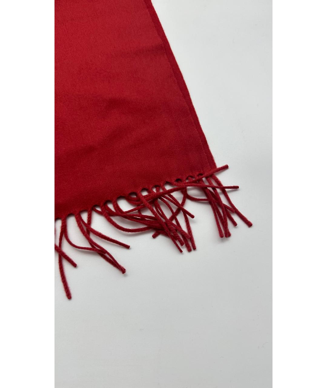 LORO PIANA Красный шерстяной шарф, фото 4